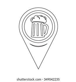 Map Pin Pointer Glass beer icon