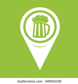 Map Pin Pointer Glass beer icon