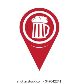 Map Pin Pointer Glass beer icon