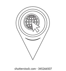 Map Pin Pointer go to web icon