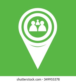 Map Pin Pointer Group of people icon