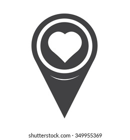 Map Pin Pointer Hear Icon