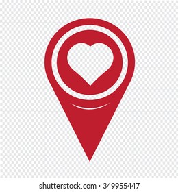 Map Pin Pointer Hear Icon