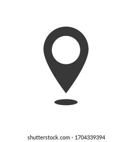 Map Pin Pointer Icon In Flat Style Isolated On The White Background. GPS Marker Of Destination Point For Graphic Design, Logo, Web, UI, Mobile App