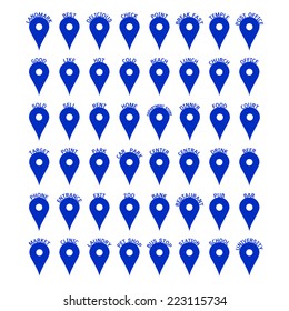 Map pin pointer icon. location symbol vector on white bakcground