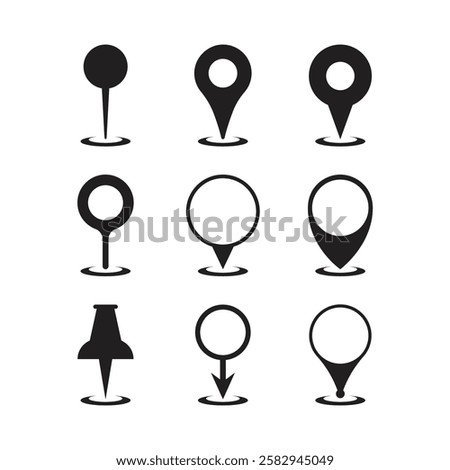 Map Pin Or Map Pointer Icon Set Vector Design.