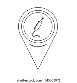 Map Pin Pointer jack cable icon