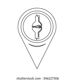 Map Pin Pointer Knee joint icon