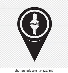 Map Pin Pointer Knee joint icon