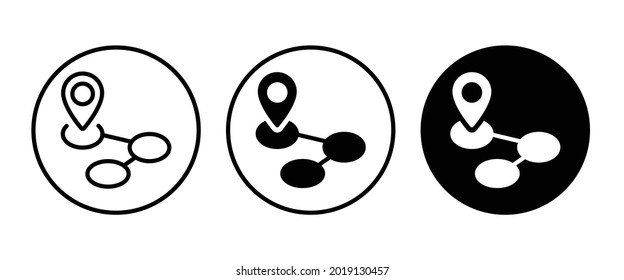 Map pin, pointer, Marker, GPS, location, landmark needle icon button, vector, sign, symbol, logo, illustration, editable stroke, flat design style isolated on white