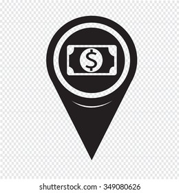 Map Pin Pointer Money icon