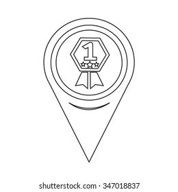 Map Pin Pointer number 1 icon