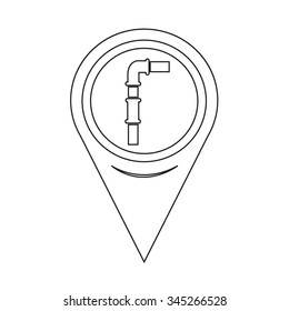 Map Pin Pointer pipes icon