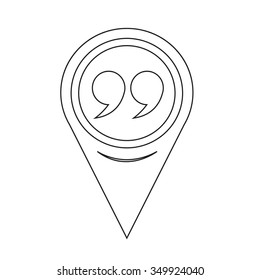 Map Pin Pointer Quotation mark symbol Icon
