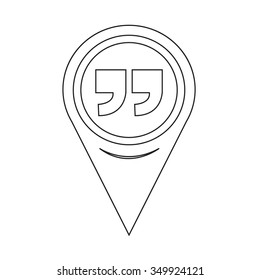 Map Pin Pointer Quotation mark symbol Icon