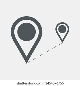 Map pin pointer Route Gps location icon Vector illustration cut