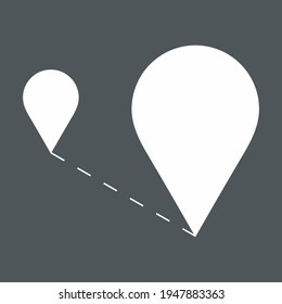 Map pin pointer Route Gps location icon Vector illustration cut