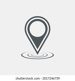 Map pin pointer Route Gps location icon Vector illustration cut