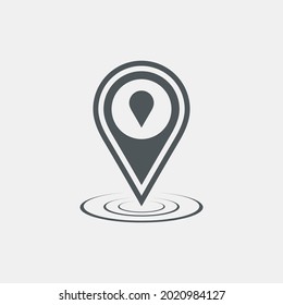 Map pin pointer Route Gps location icon Vector illustration cut