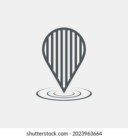 Map pin pointer Route Gps location icon Vector illustration cut