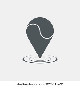 Map pin pointer Route Gps location icon Yin-yang Vector illustration cut