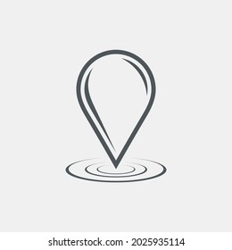Map pin pointer Route Gps location icon Vector illustration cut