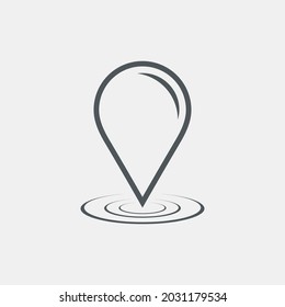 Map pin pointer Route Gps location icon Vector illustration cut