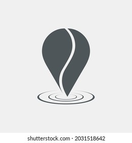 Map pin pointer Route Gps location icon Vector illustration cut