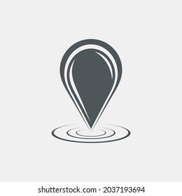 Map pin pointer Route Gps location icon Vector illustration cut