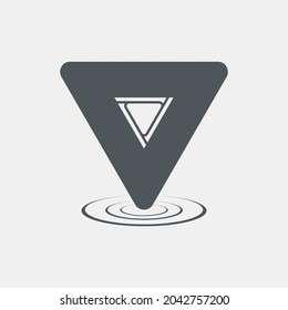 Map pin pointer Route Gps location icon Vector illustration cut