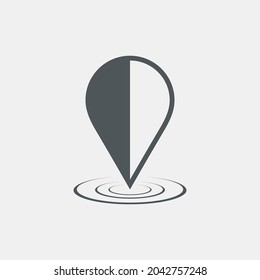 Map pin pointer Route Gps location icon Vector illustration cut