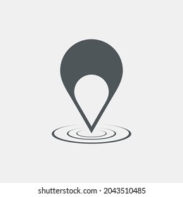 Map pin pointer Route Gps location icon Vector illustration cut