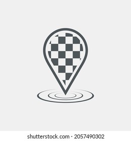Map pin pointer Route Gps location icon Vector illustration cut