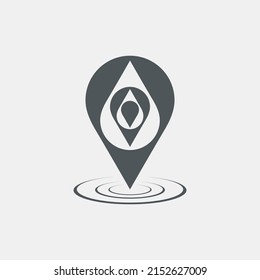 Map pin pointer Route Gps location icon Vector illustration cut