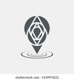 Map pin pointer Route Gps location icon Vector illustration cut