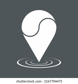 Map pin pointer Route Gps location icon Vector illustration cut