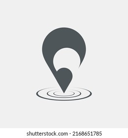 Map pin pointer Route Gps location icon Vector illustration cut