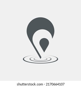Map pin pointer Route Gps location icon Vector illustration cut