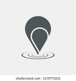 Map pin pointer Route Gps location icon Vector illustration cut