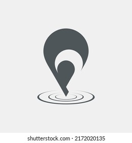 Map pin pointer Route Gps location icon Vector illustration cut