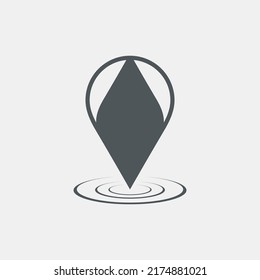 Map pin pointer Route Gps location icon Vector illustration cut