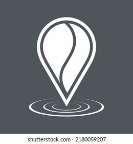 Map pin pointer Route Gps location icon Vector illustration cut