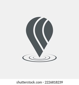 Map pin pointer Route Gps location icon Vector illustration cut