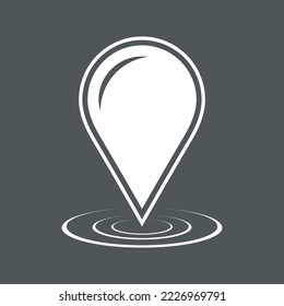 Map pin pointer Route Gps location icon Vector illustration cut