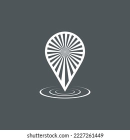 Map pin pointer Route Gps location icon Vector illustration cut