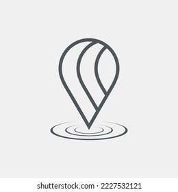 Map pin pointer Route Gps location icon Vector illustration cut