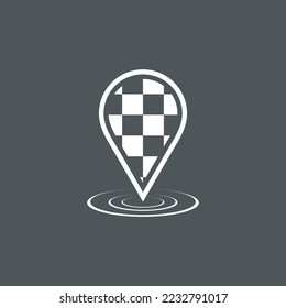 Map pin pointer Route Gps location icon Vector illustration cut