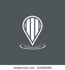 Map pin pointer Route Gps location icon Vector illustration cut