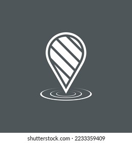Map pin pointer Route Gps location icon Vector illustration cut