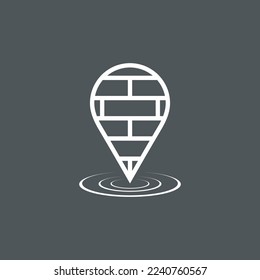 Map pin pointer Route Gps location icon Vector illustration cut